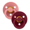 Bibs 2Pk Colour Latex Str.2, Dusty Pink/Elderberry