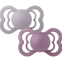 Bibs 2Pk Supreme Silikone Str.2, Fossil Grey/Mauve
