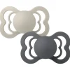 Bibs 2Pk Supreme Silikone Str.2, Sand/Iron