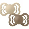 Bibs 2Pk Supreme Silikone Str.2, Vanilla/Dark Oak