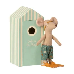 Maileg Beach Mice, Big Brother In Cabin De Plage 16-1732-01