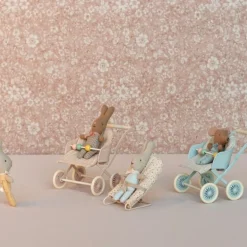 Maileg Klapvogn, Baby Mus - Rosa