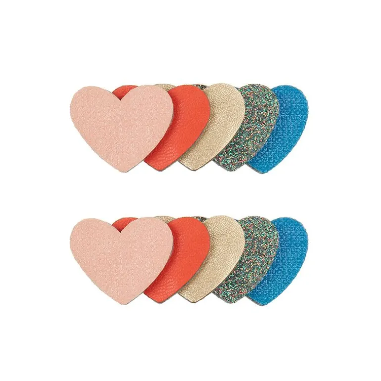 Mimi & Lula - 2 Harclips - Layered Heart Retro Rainbow