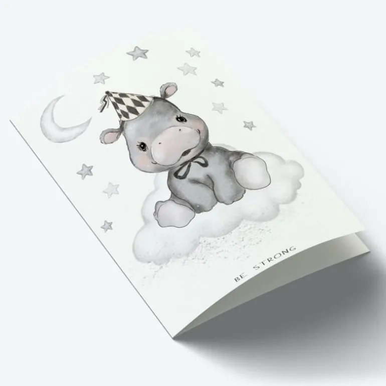 Mouse & Pen A7 Kort Baby Flodhest