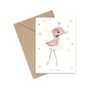 Mouse & Pen A6 Kort, Be Happy Flamingo