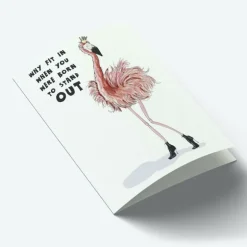 Mouse & Pen A7 Kort Flamingo