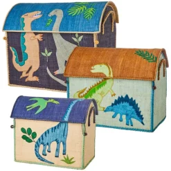 Rice Raffia Lille Opbevaringshus - Dino